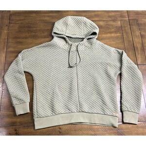 BKE Women Quilted Bubble Texture Hoodie Sage Green Pullover Sweatshirt Small